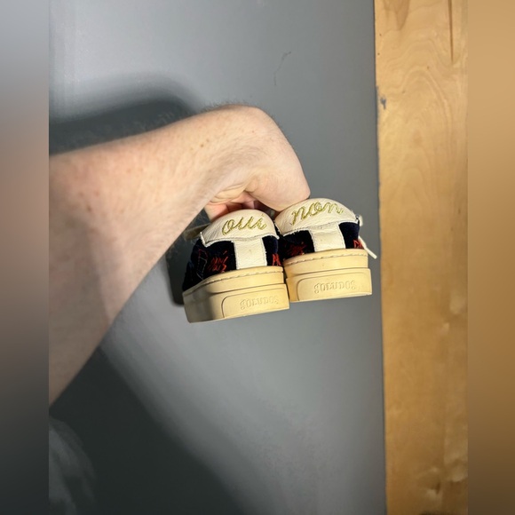 Soludos X Lockhart Sneaker Blue Velvet Embroidered Size 6.5 - Picture 3 of 7